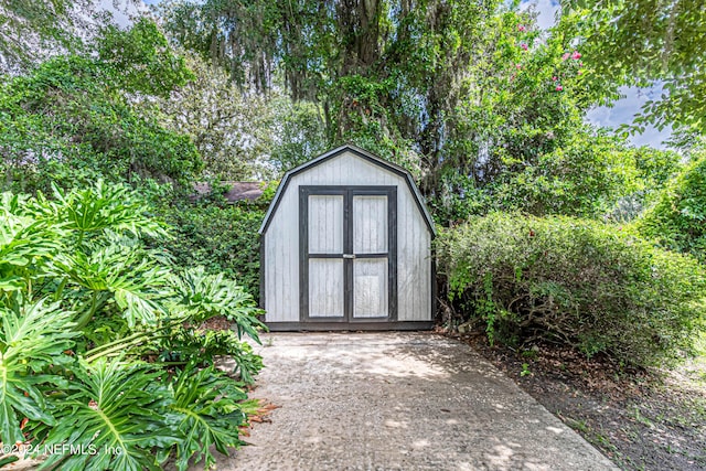 view of shed