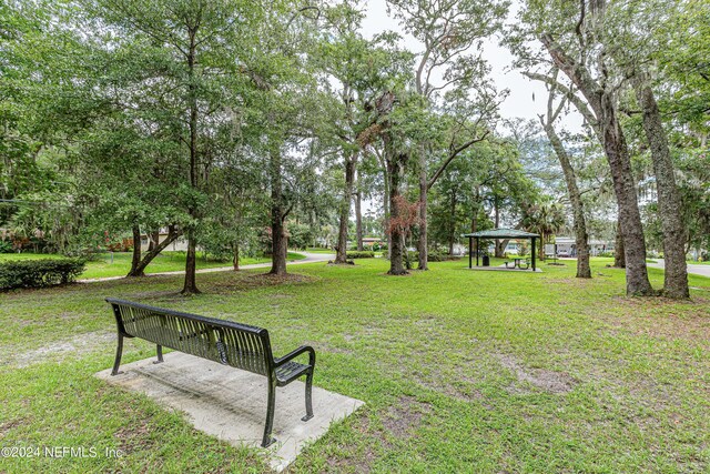 view of yard with a gazebo