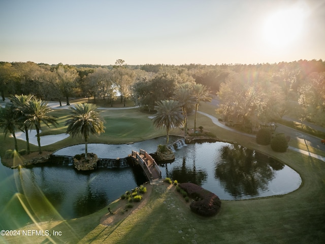 view of property's community featuring a water view