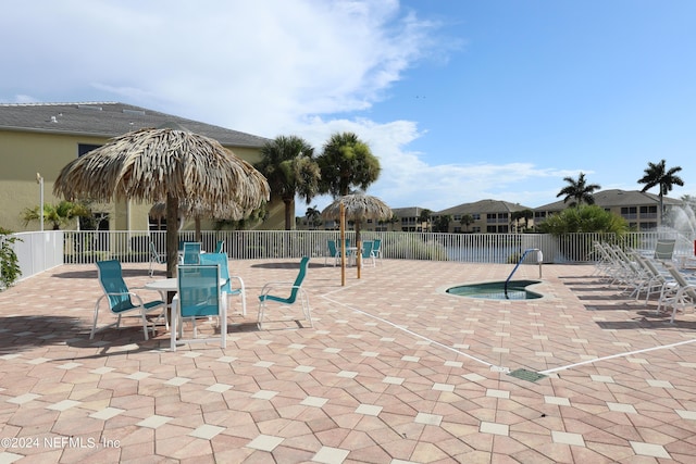 view of pool featuring a patio