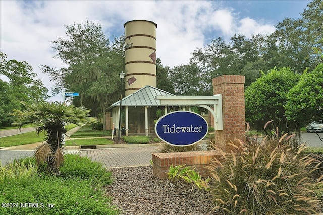 view of community sign