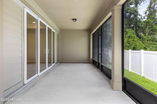 view of unfurnished sunroom