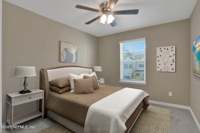 415 Boracay Cir, Saint Johns, FL 32259 - bedroom with light colored carpet, baseboards, and ceiling fan
