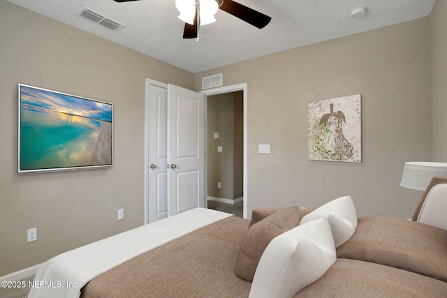 415 Boracay Cir, Saint Johns, FL 32259 - bedroom featuring visible vents, baseboards, and a ceiling fan