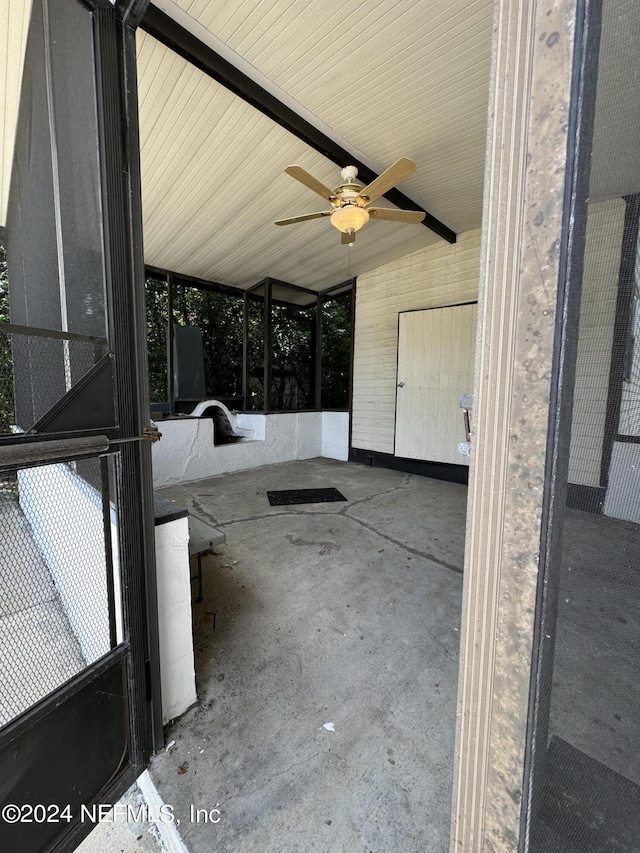 view of patio with ceiling fan