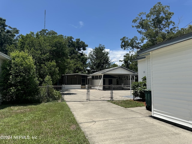 exterior space with a yard