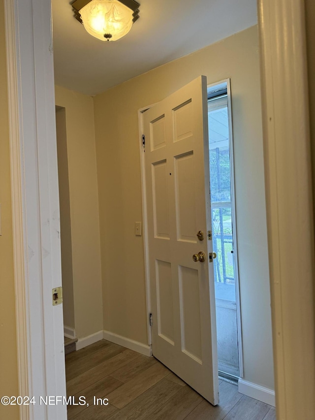 entrance foyer featuring hardwood / wood-style floors