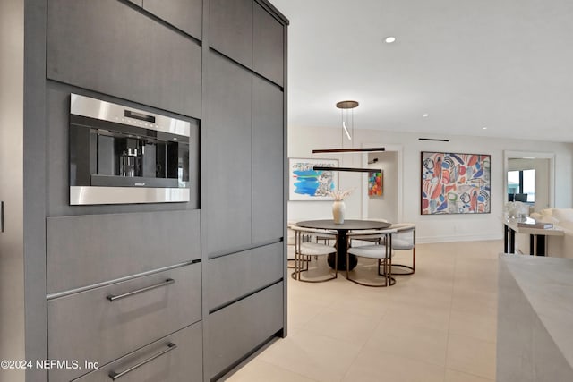 kitchen featuring gray cabinets