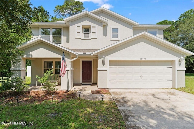 view of property with a garage