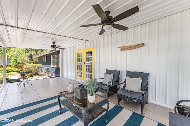 view of patio with ceiling fan