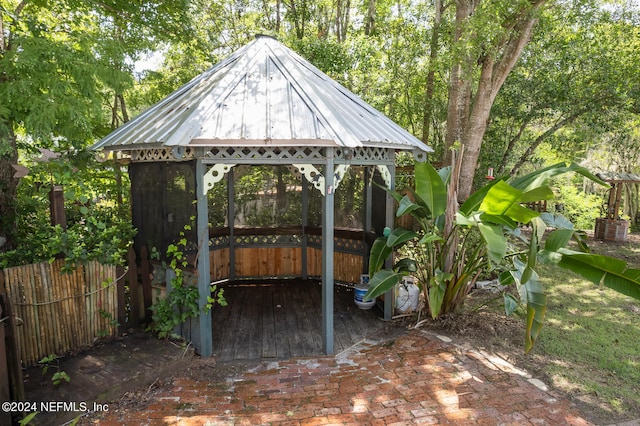 exterior space with a gazebo