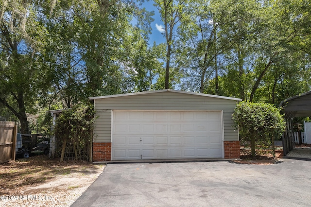 view of garage