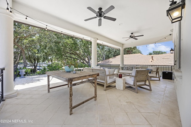 24554 Harbour View Dr, Ponte Vedra Beach, FL 32082 - view of patio featuring an outdoor hangout area and a ceiling fan