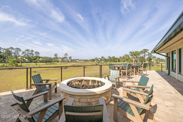 105 Teal Nest Ct, Ponte Vedra Beach, FL 32082 - view of patio featuring a fire pit