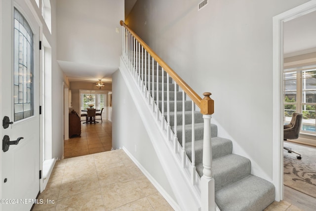 view of tiled foyer entrance