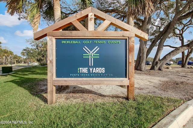 view of community sign