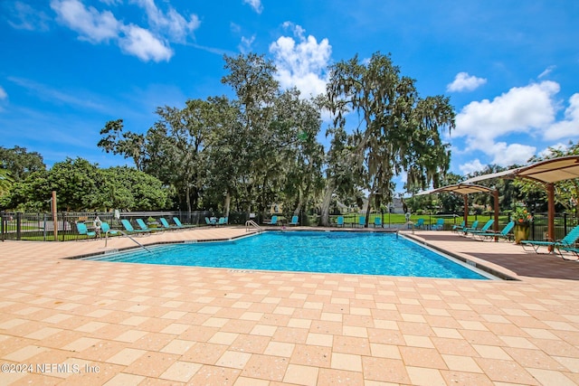 view of pool with a patio area