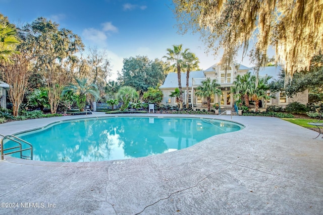 view of pool with a patio