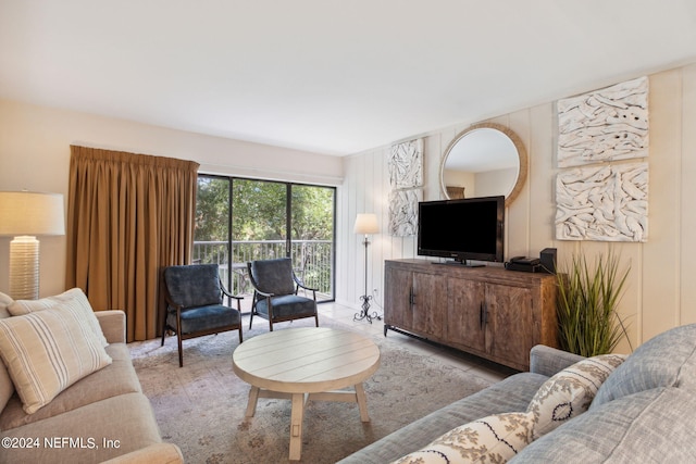 view of tiled living room