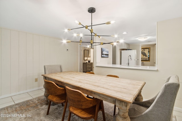 view of tiled dining space