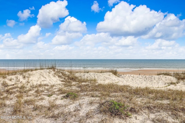 property view of water featuring a view of the beach