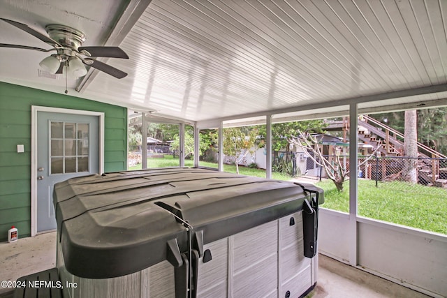 sunroom with plenty of natural light