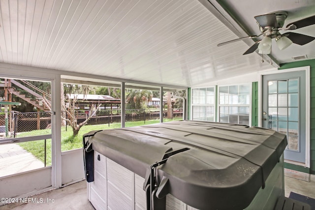 sunroom featuring visible vents