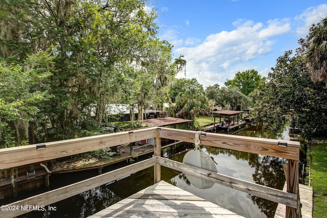 view of dock area