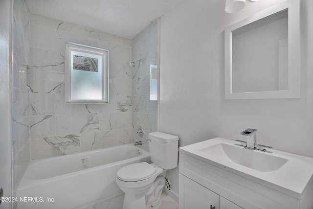4435 Bedivere Rd, Jacksonville, FL 32208 - full bath with marble finish floor, toilet, vanity, and shower / bathtub combination
