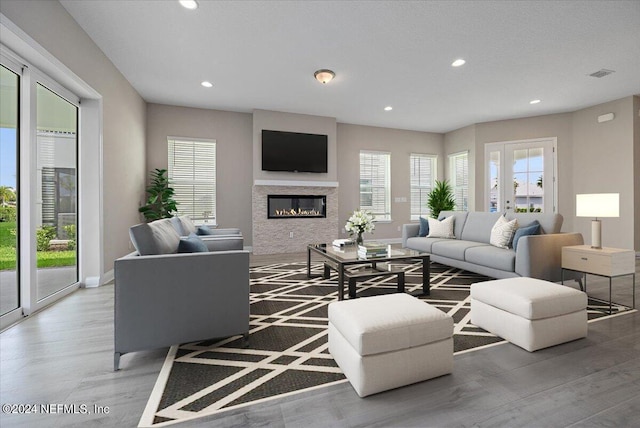 living room featuring hardwood / wood-style flooring