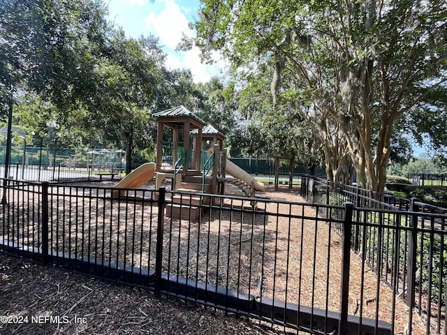 community playground with fence