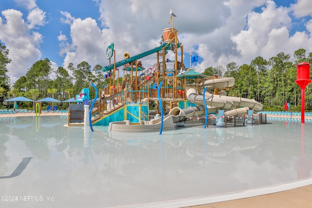 view of play area with a community pool