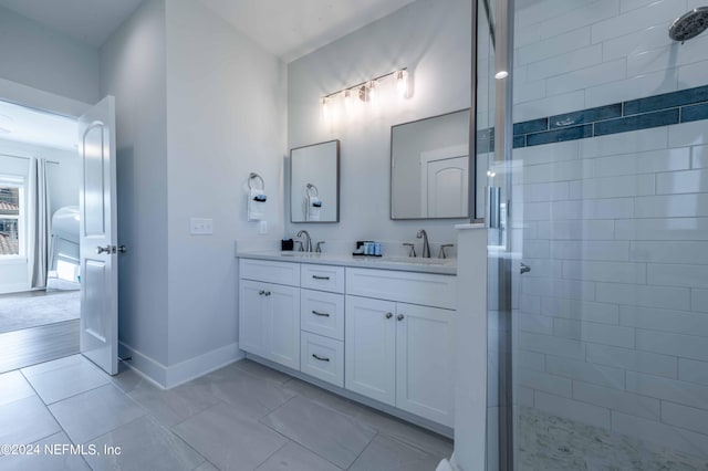 6833 A Ave, Saint Augustine, FL 32080 - full bath featuring double vanity, tiled shower, and baseboards