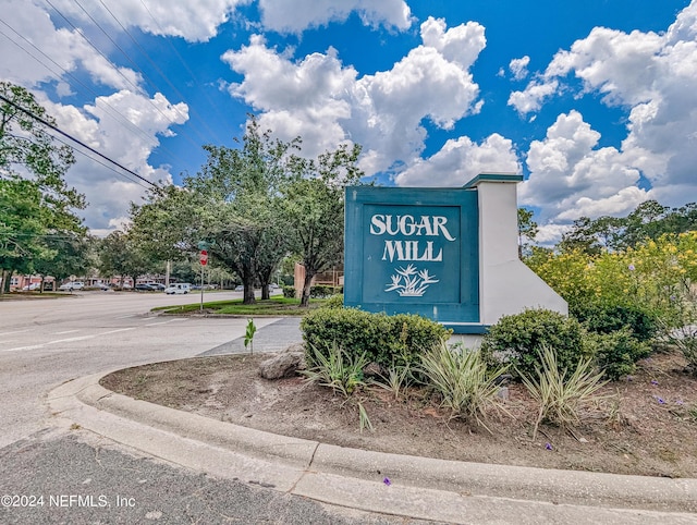 view of community sign