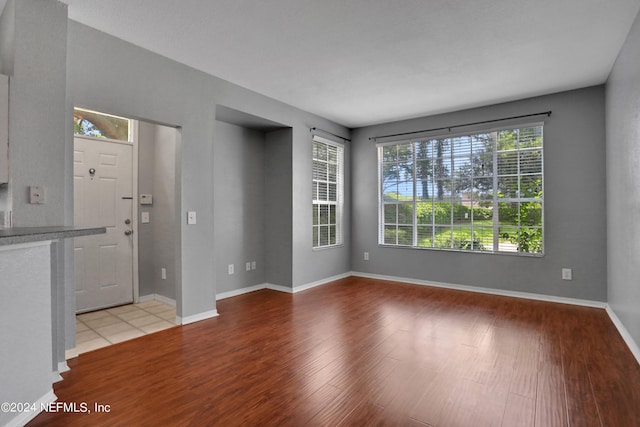 interior space with light hardwood / wood-style floors