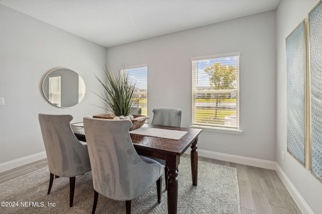 dining area featuring light hardwood / wood-style flooring