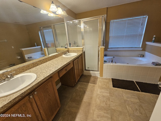 2727 Wood Stork Trl, Orange Park, FL 32073 - full bath with double vanity, a garden tub, a stall shower, and a sink