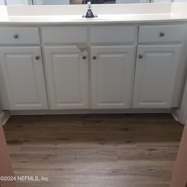 room details featuring wood finished floors and vanity