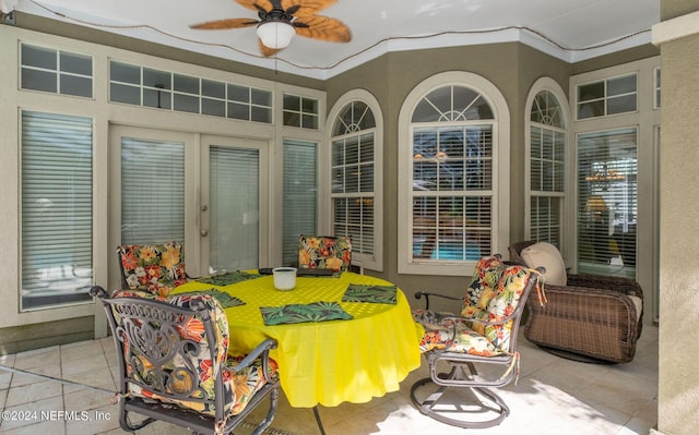 view of patio / terrace featuring ceiling fan