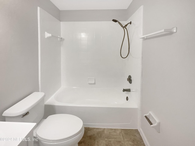 full bathroom featuring vanity, toilet, and bathtub / shower combination