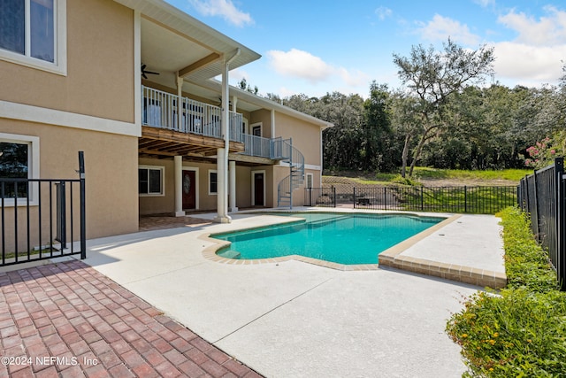 view of pool featuring a patio area