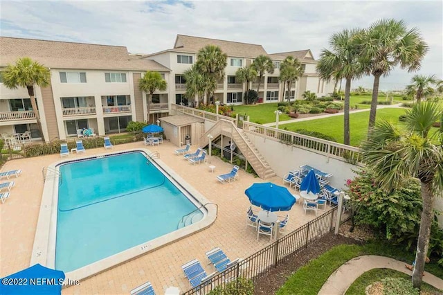 view of pool with a patio