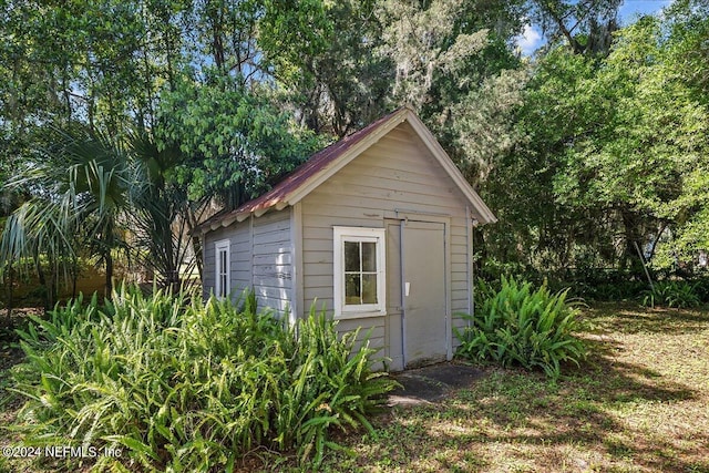 view of shed