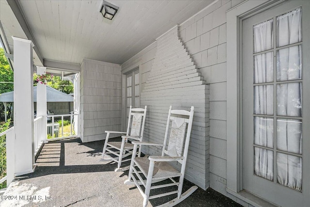 view of patio with a porch