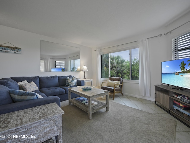 view of tiled living room