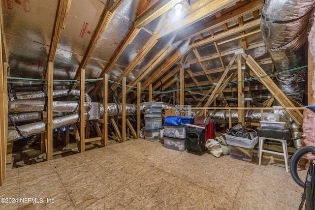 view of unfinished attic