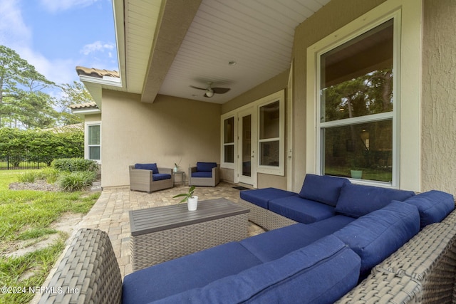 view of patio / terrace with an outdoor living space