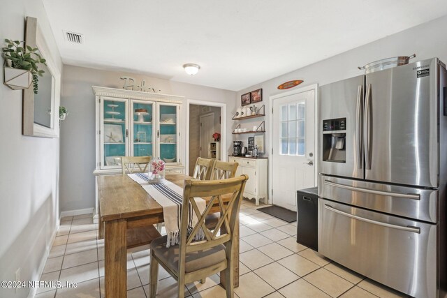 view of tiled dining room