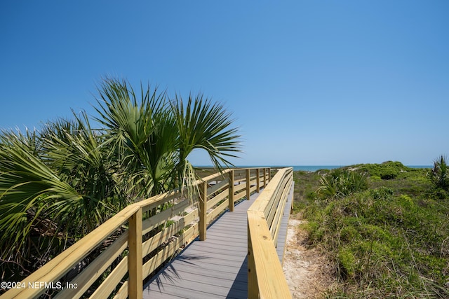 view of property's community with a water view