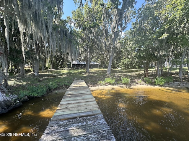 view of dock area